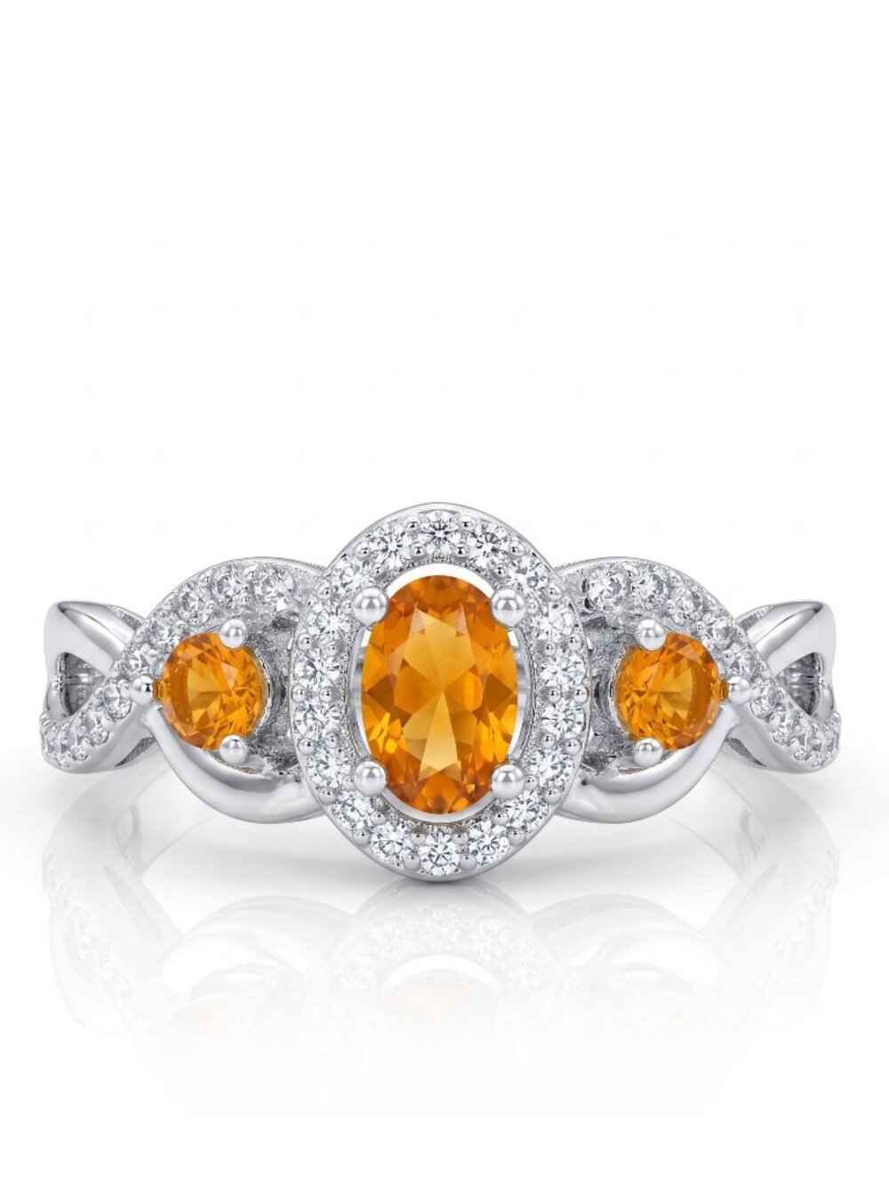 Oval Citrine Gemstone ring, Charmed Aroma, 925 Sterling Silver
